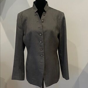 Elegant Gray Women's  blazer Jacket button front